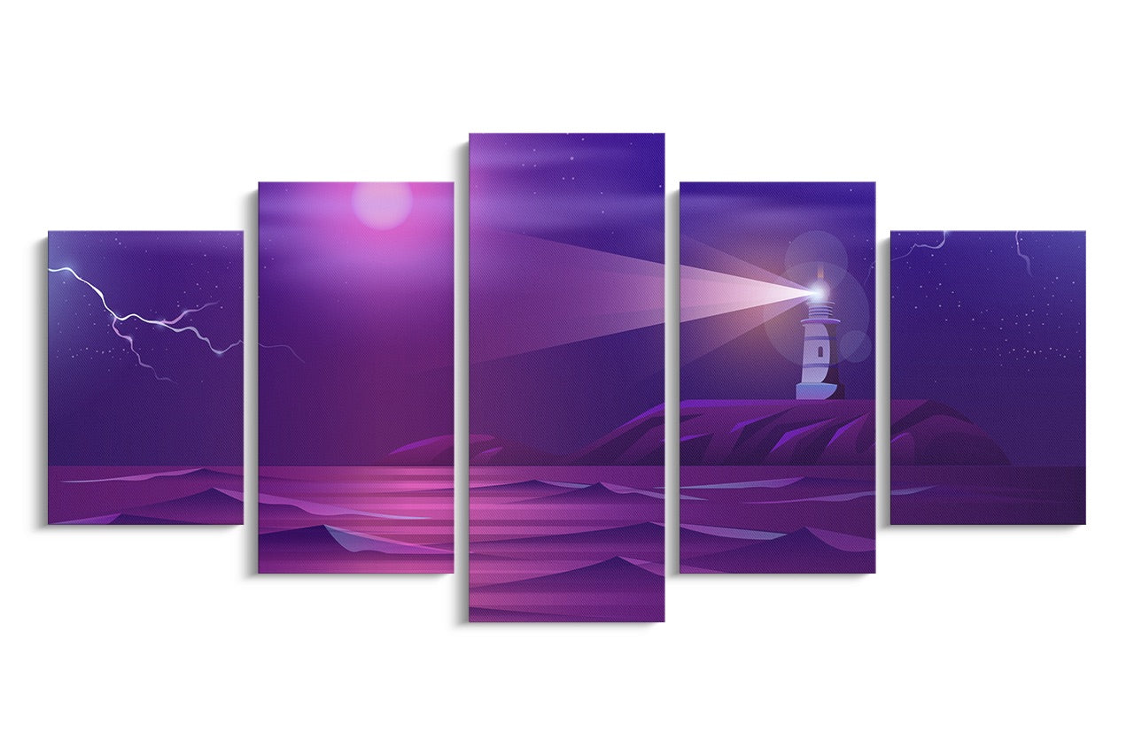 Tablou 5 Piese Purple Port
