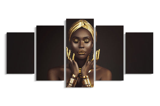 Tablou 5 Piese Femeie Africana