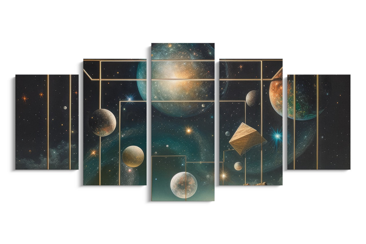 Tablou 5 Piese Planete