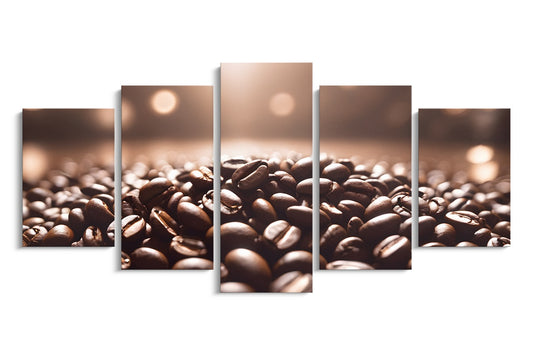 Tablou 5 Piese Boabe De Cafea