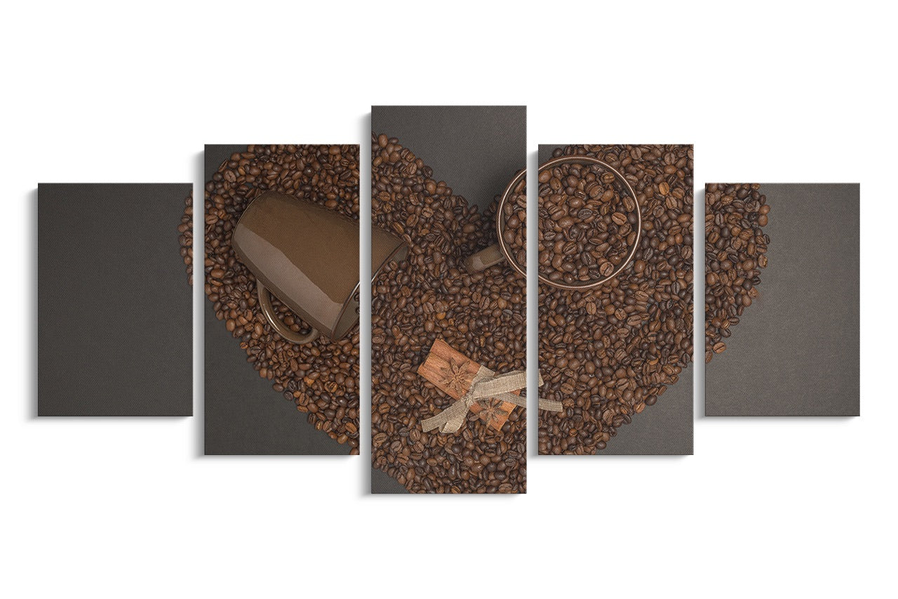 Tablou 5 Piese I Love Coffe