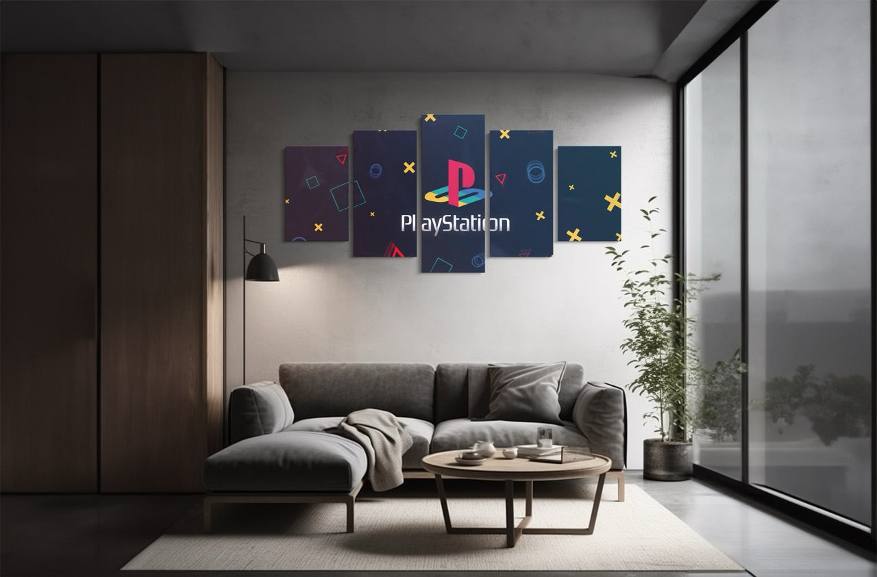 Tablou 5 Piese Retro Playstation