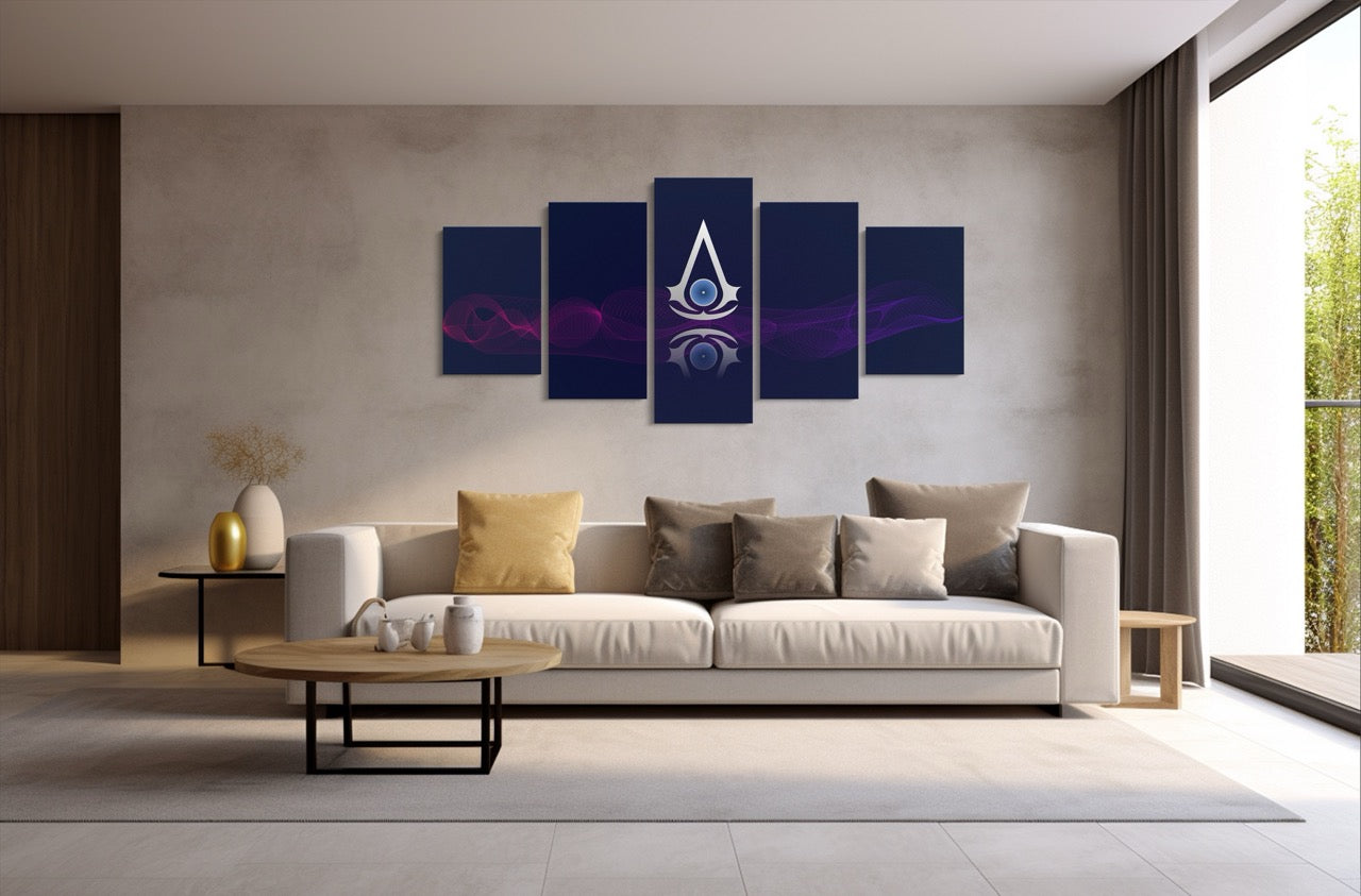 Tablou 5 Piese Assasin Creed Logo