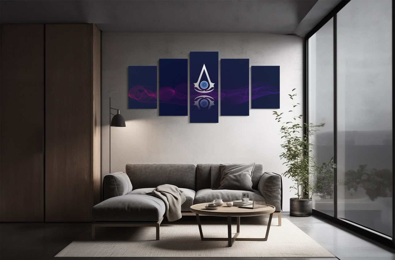 Tablou 5 Piese Assasin Creed Logo