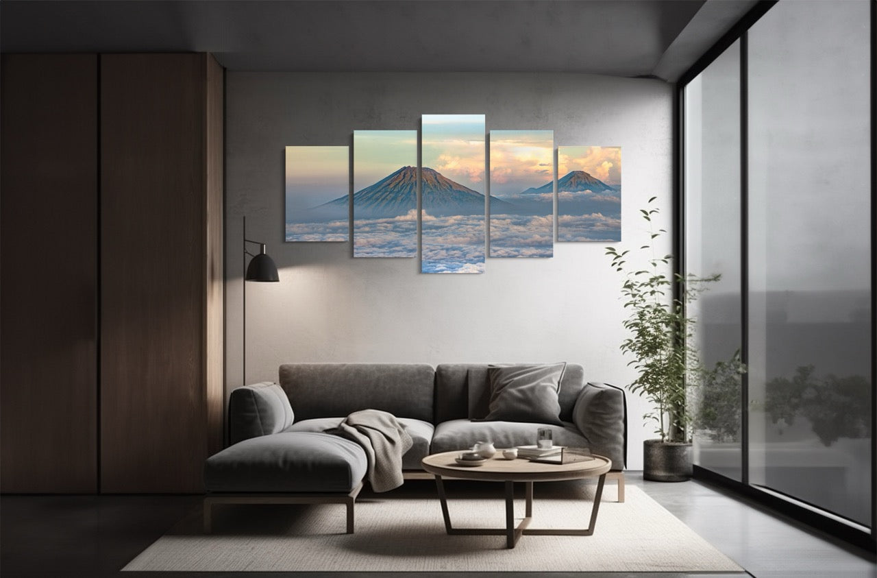 Tablou 5 Piese Twin Mountain