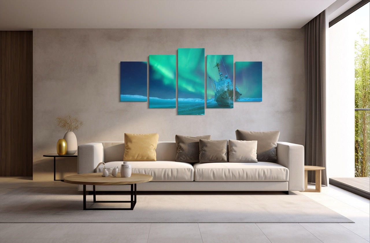 Tablou 5 Piese Aurora Boreala II