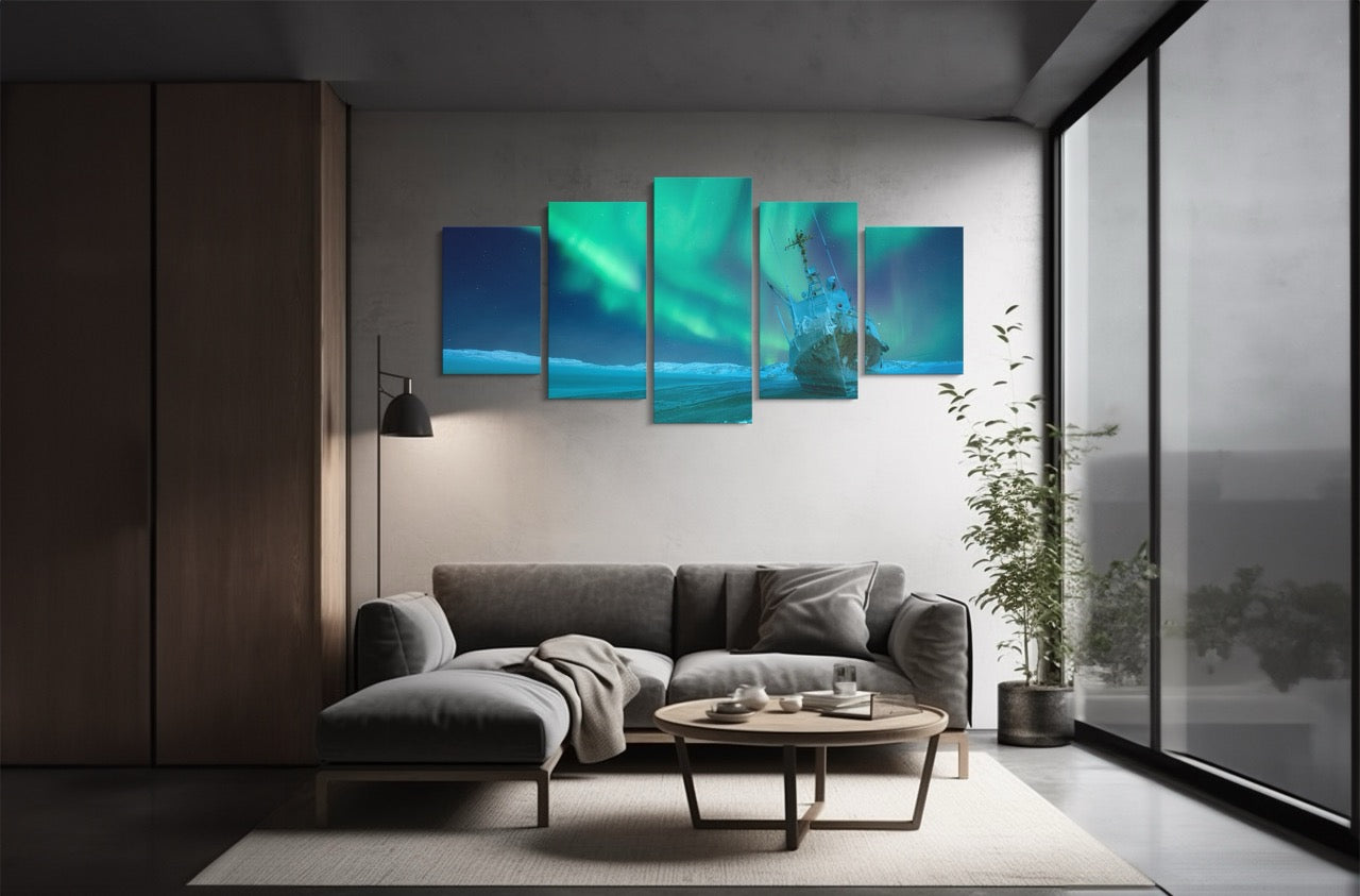 Tablou 5 Piese Aurora Boreala II