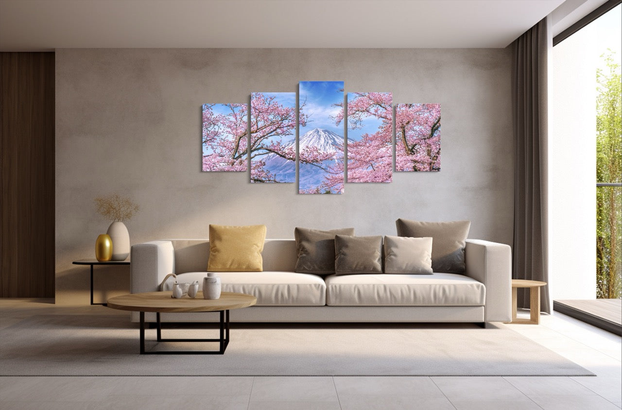 Tablou 5 Piese Fuji Tree