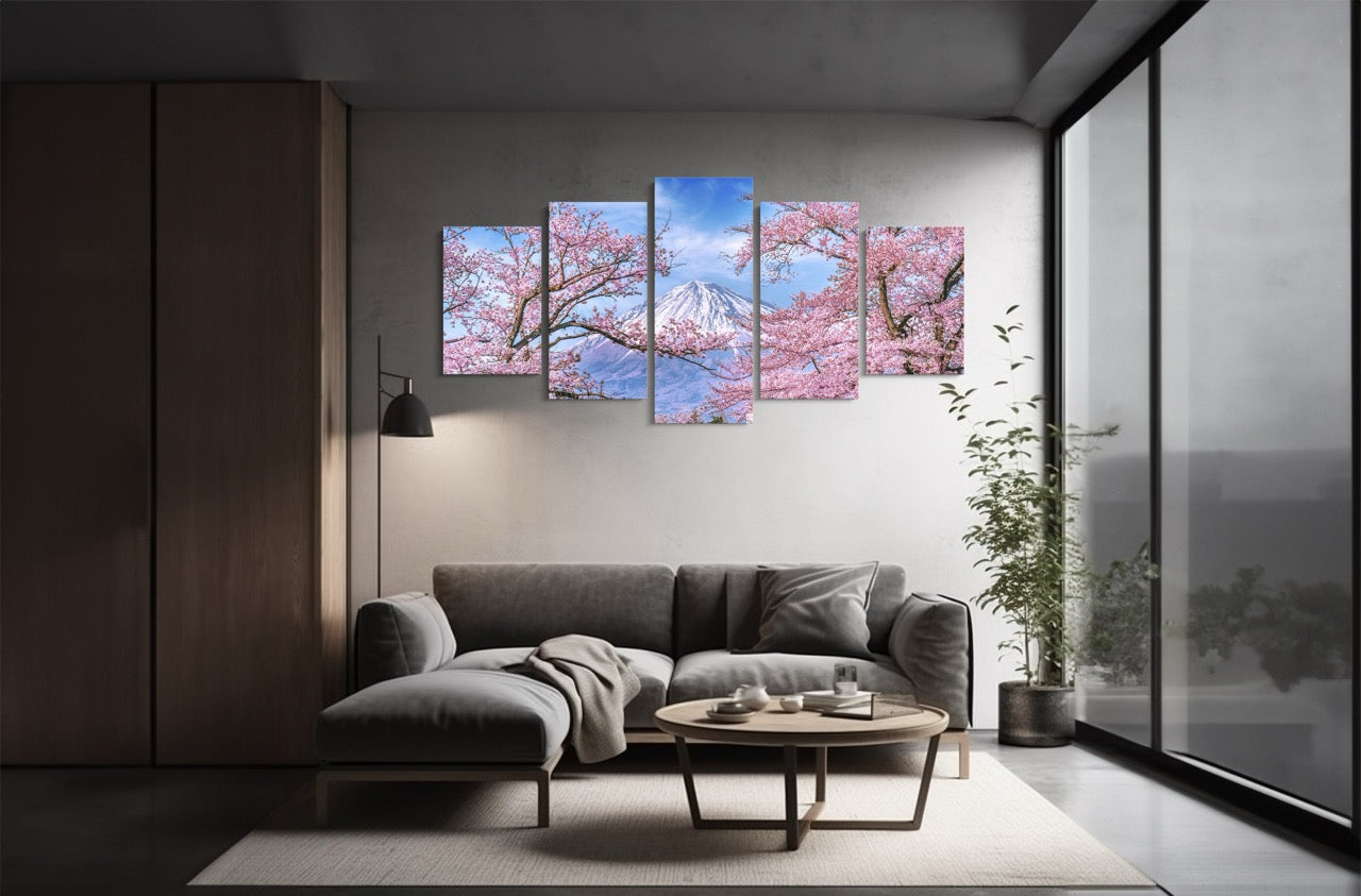 Tablou 5 Piese Fuji Tree