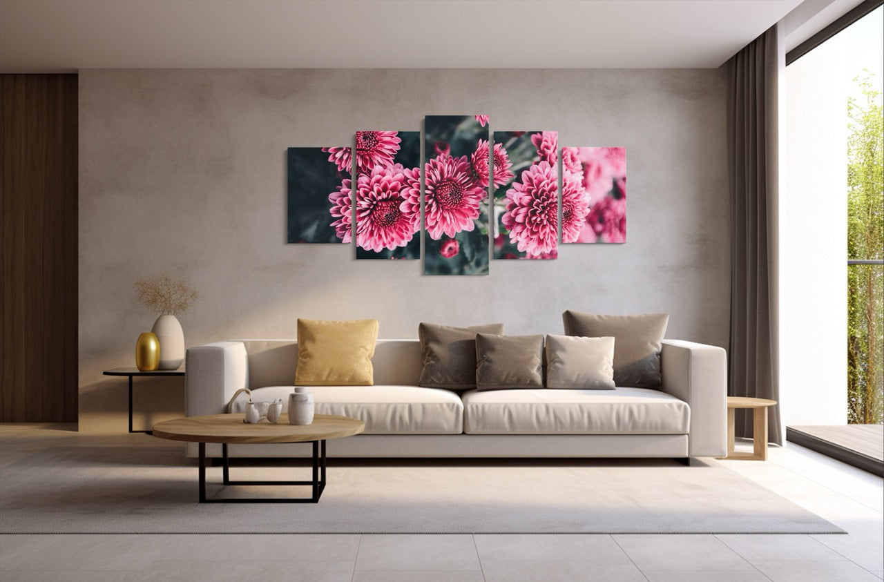 Tablou 5 Piese Pink Flower