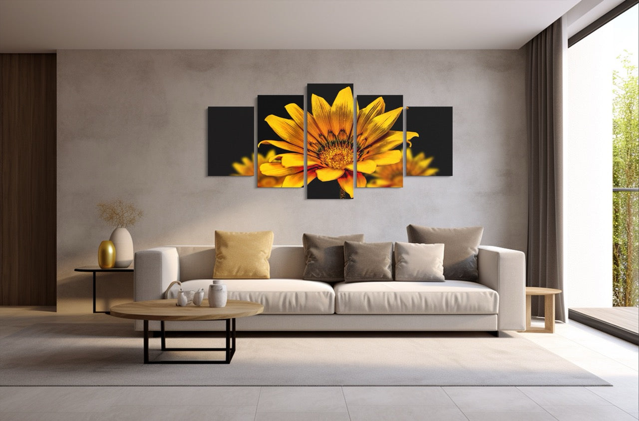 Tablou 5 Piese Yellow Flower