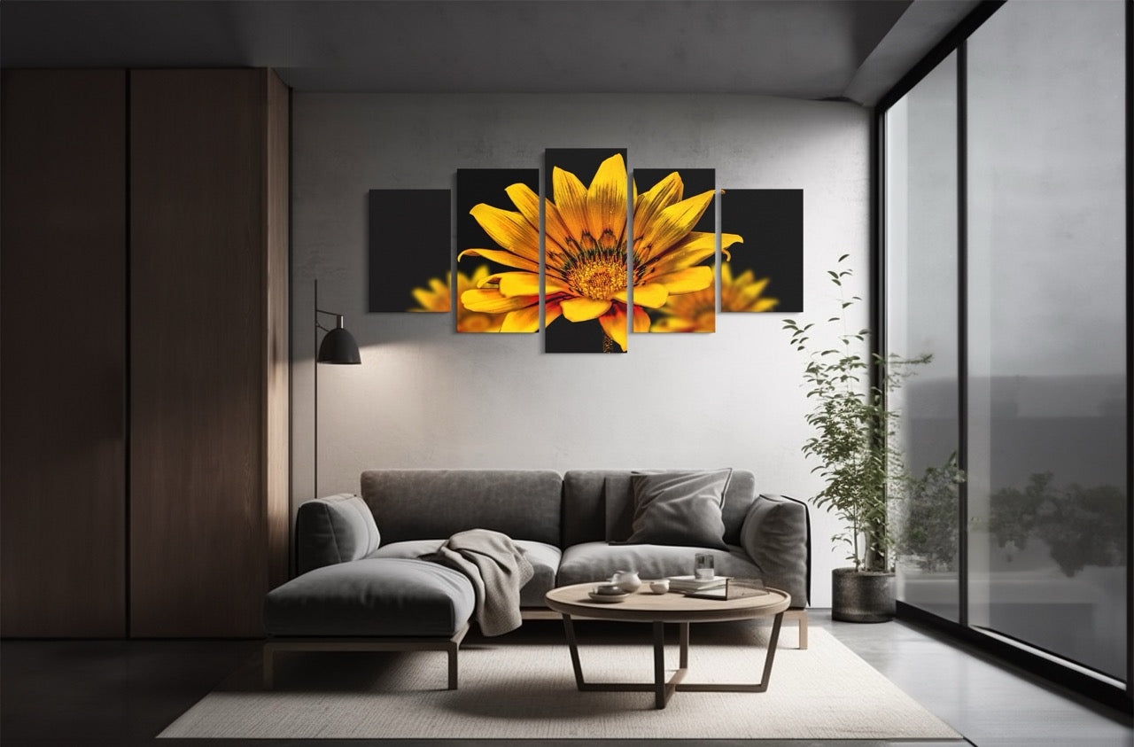 Tablou 5 Piese Yellow Flower