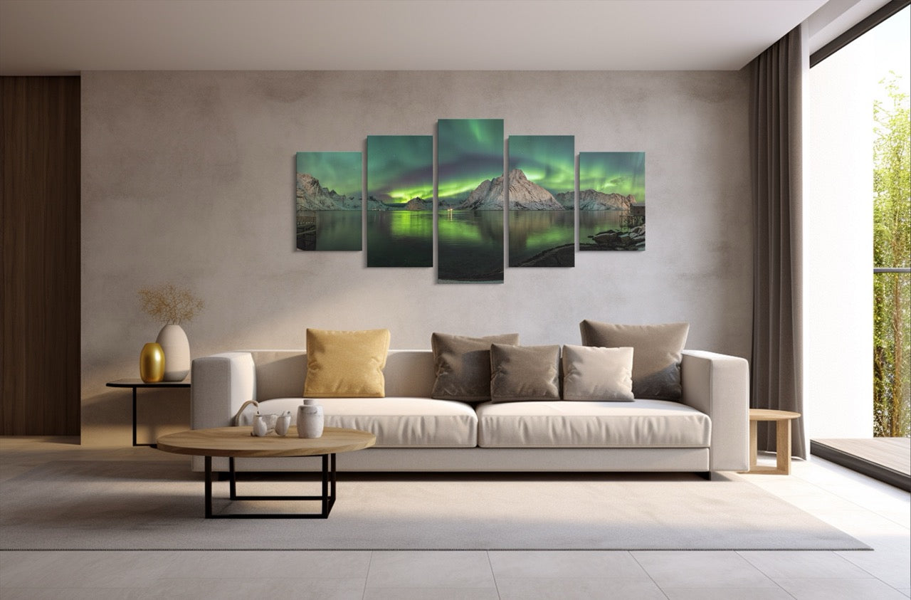Tablou 5 Piese Aurora Boreala