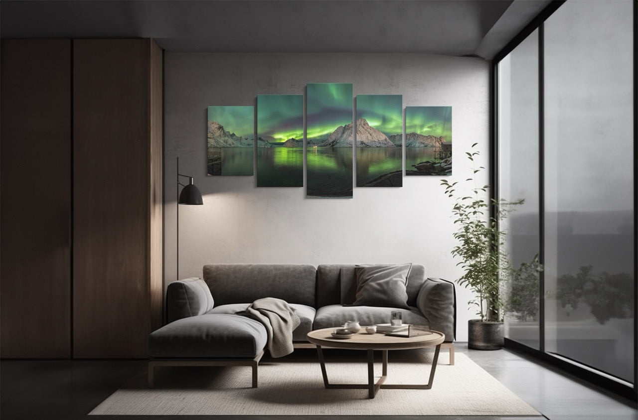 Tablou 5 Piese Aurora Boreala