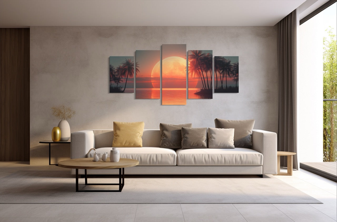 Tablou 5 Piese Palm Beach