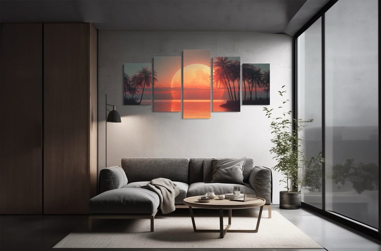 Tablou 5 Piese Palm Beach