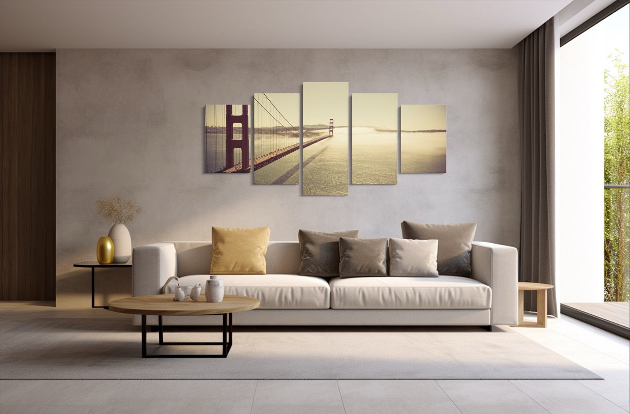 Tablou 5 Piese San Francisco Golden Gate