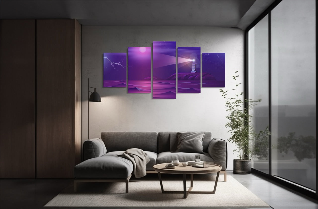 Tablou 5 Piese Purple Port
