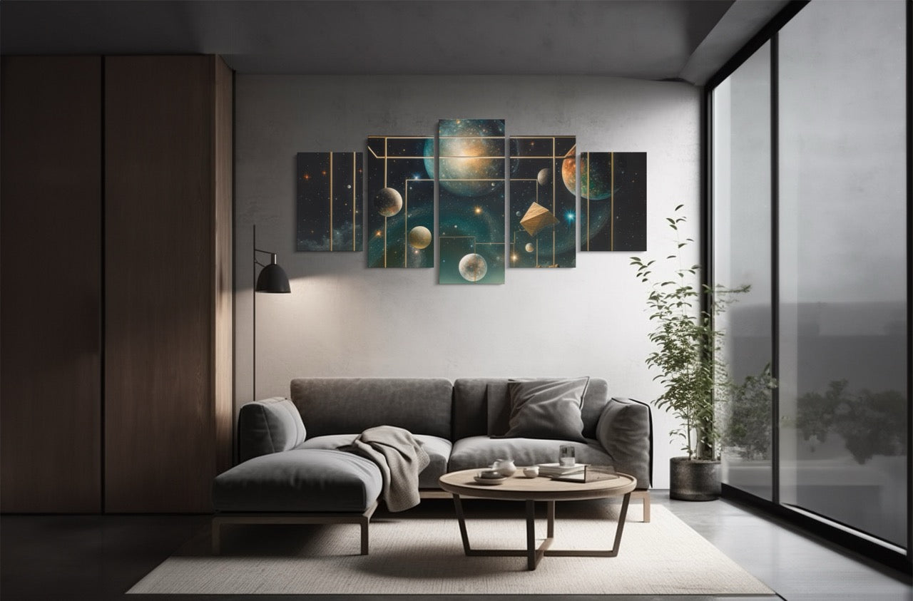 Tablou 5 Piese Planete