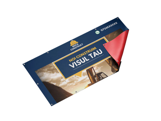Banner Construcții  personalizabil 100x180