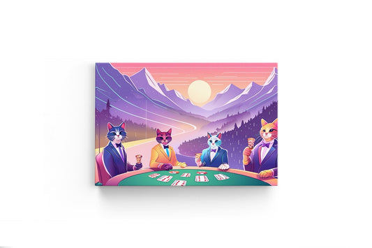 Tablou Canvas Pisici La Poker II