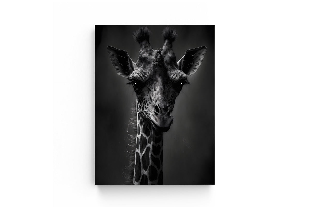 Tablou Canvas Girafa În Alb Și Negru