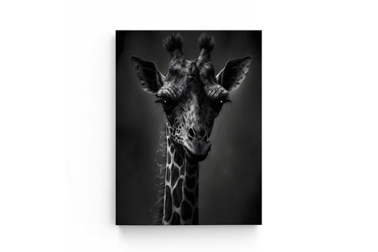 Tablou Canvas Girafa În Alb Și Negru
