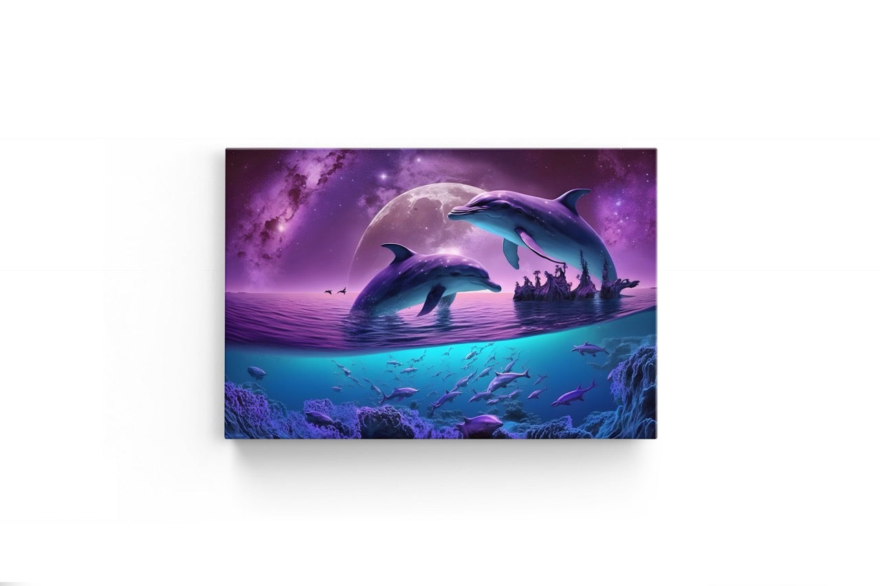 Tablou Canvas Delfini Îndrăgostiți