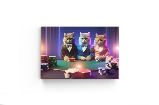 Tablou Canvas Pisici La Poker