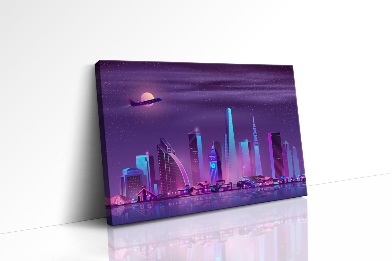 Tablou Canvas Digital City Night II
