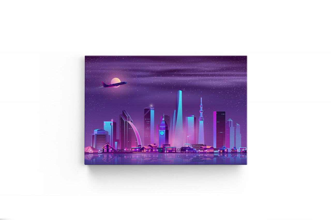 Tablou Canvas Digital City Night II