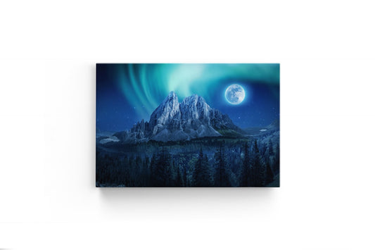 Tablou Canvas Luna Și Aurora Boreala
