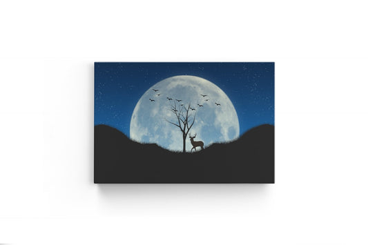 Tablou Canvas Deer Under The Moon