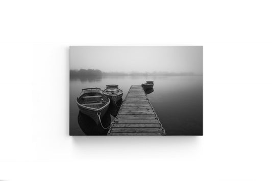 Tablou Canvas Black & White Boat