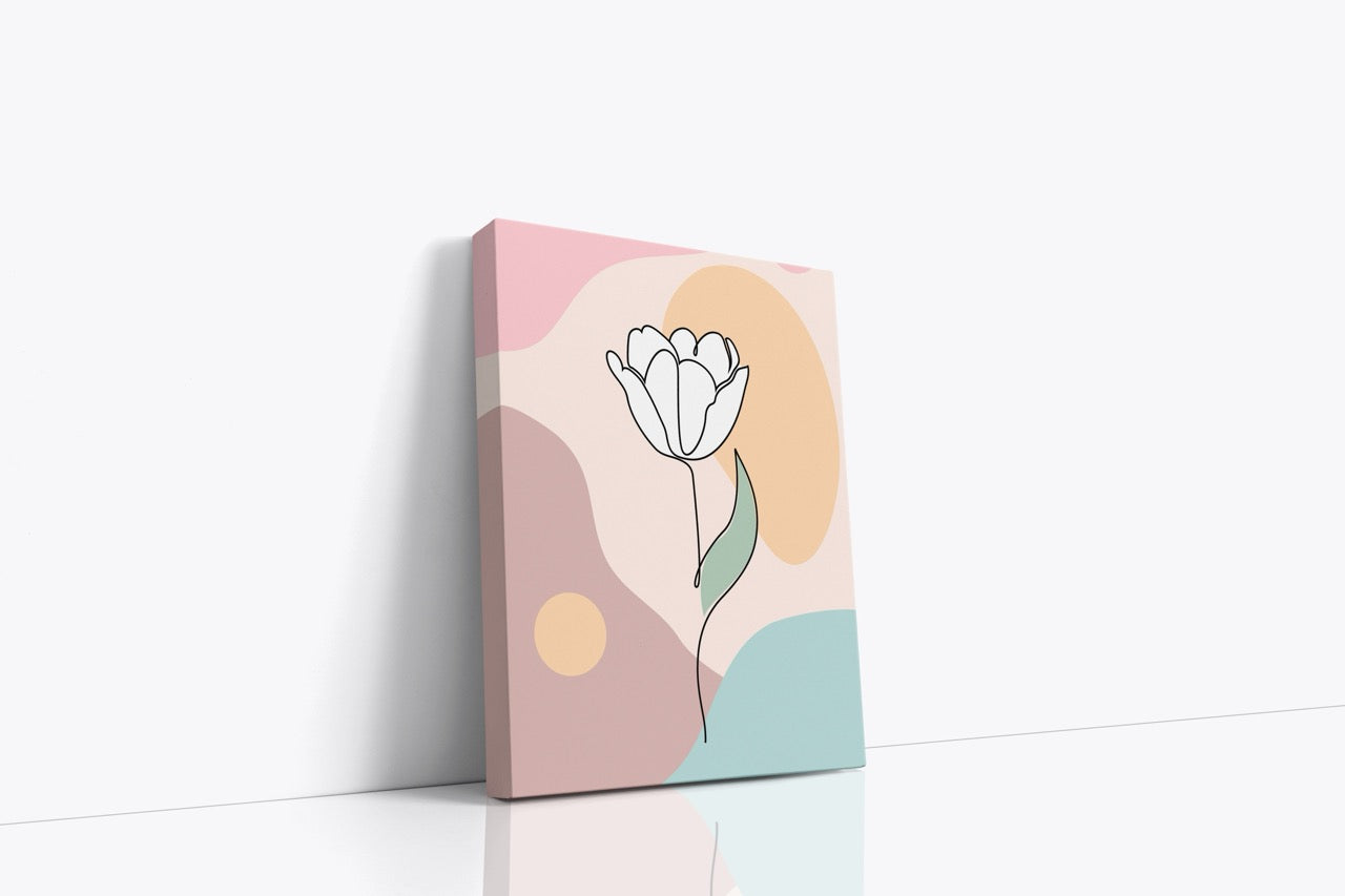 Tablou Canvas Floare Pe Fundal Multicolor