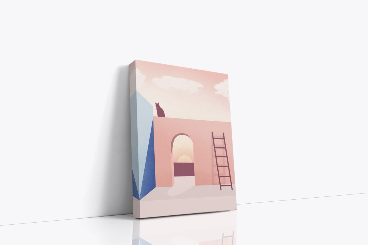 Tablou Canvas Scara Și Pisica