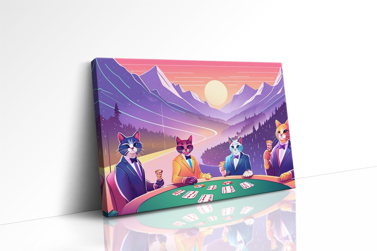 Tablou Canvas Pisici La Poker II