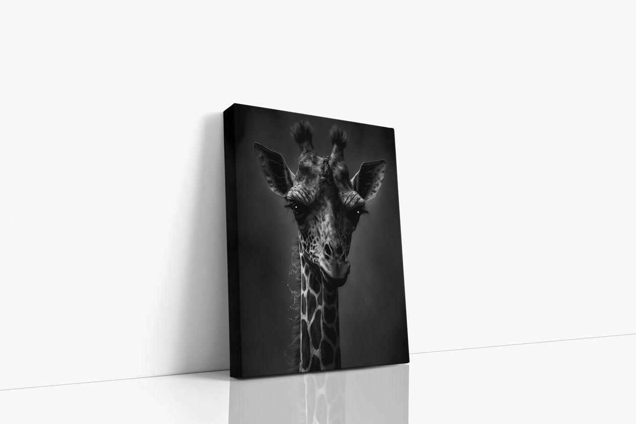 Tablou Canvas Girafa În Alb Și Negru