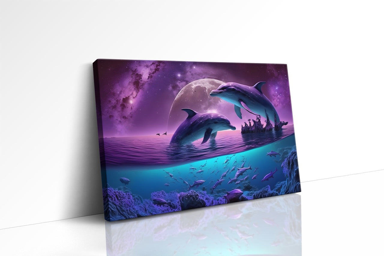 Tablou Canvas Delfini Îndrăgostiți