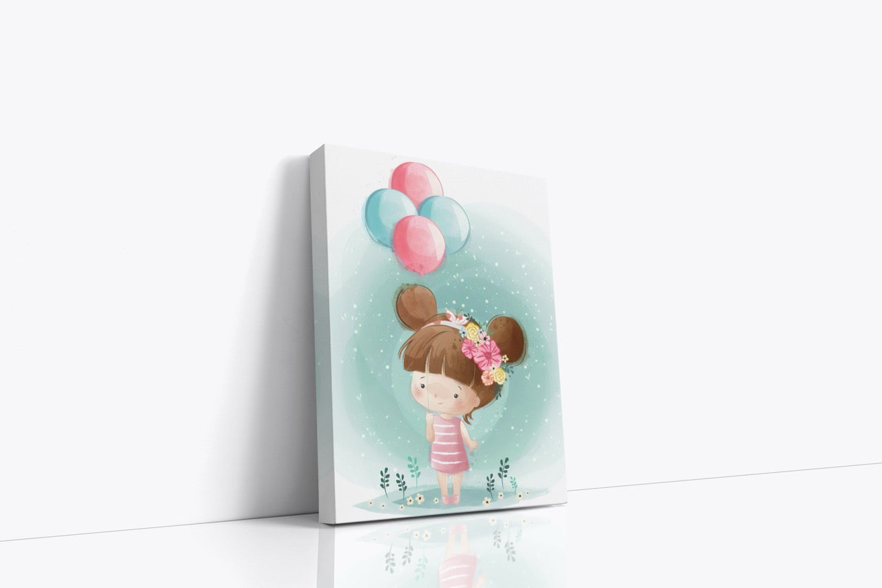 Tablou Canvas Fetiță Cu Baloane