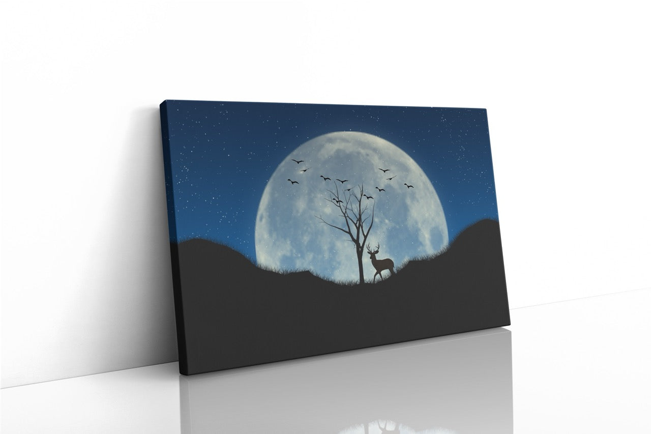 Tablou Canvas Deer Under The Moon