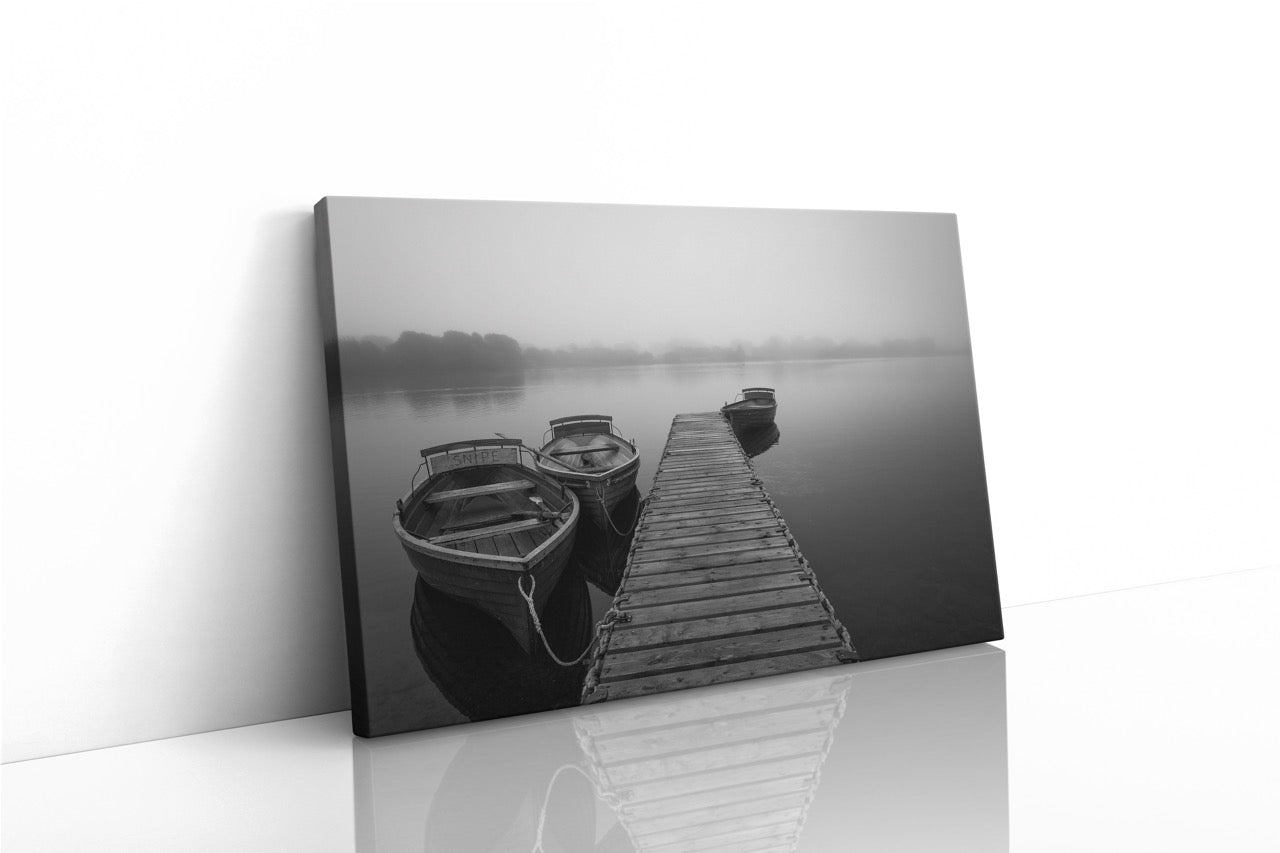 Tablou Canvas Black & White Boat