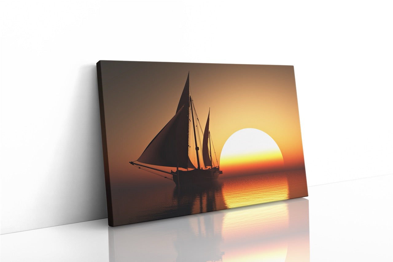 Tablou Canvas Sunset Boat