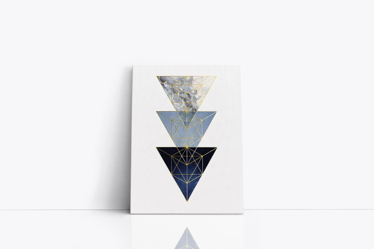 Tablou Canvas Triplu Triunghi II
