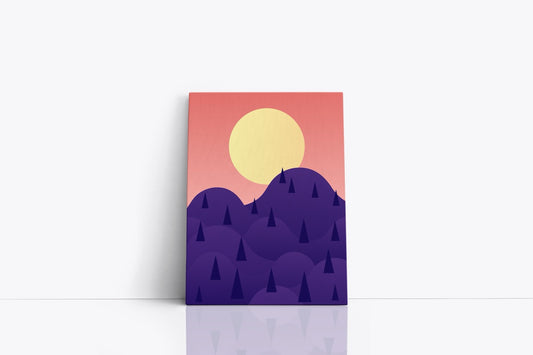 Tablou Canvas Dealuri Mov Împădurite