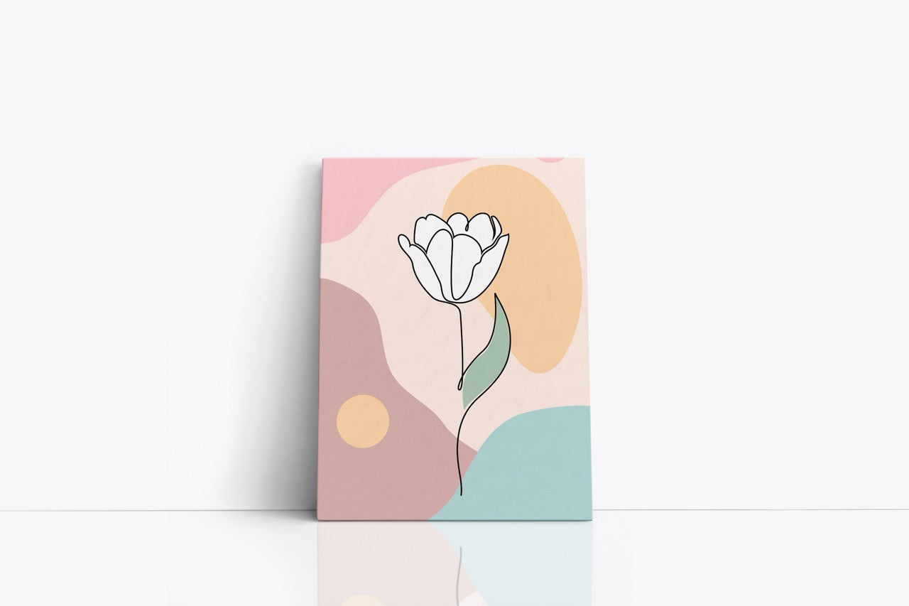 Tablou Canvas Floare Pe Fundal Multicolor