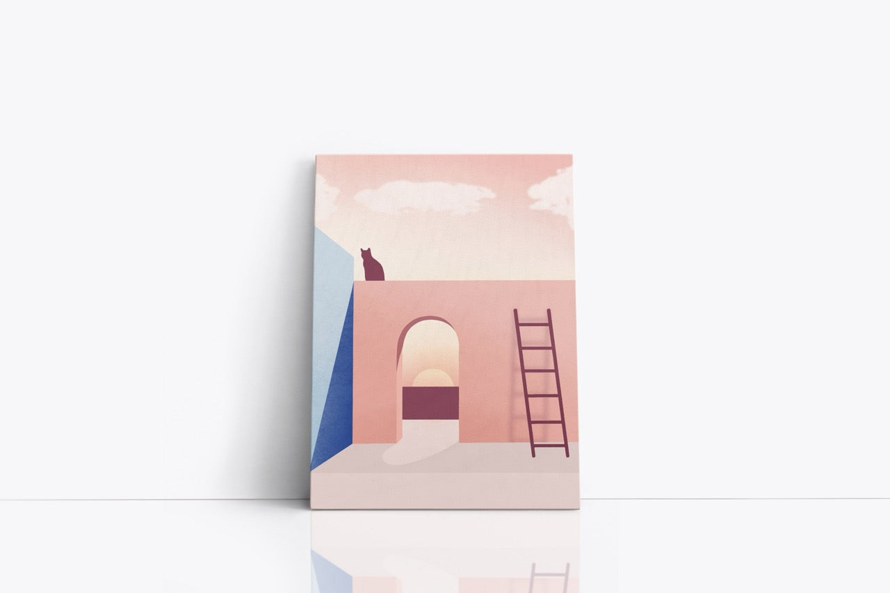 Tablou Canvas Scara Și Pisica