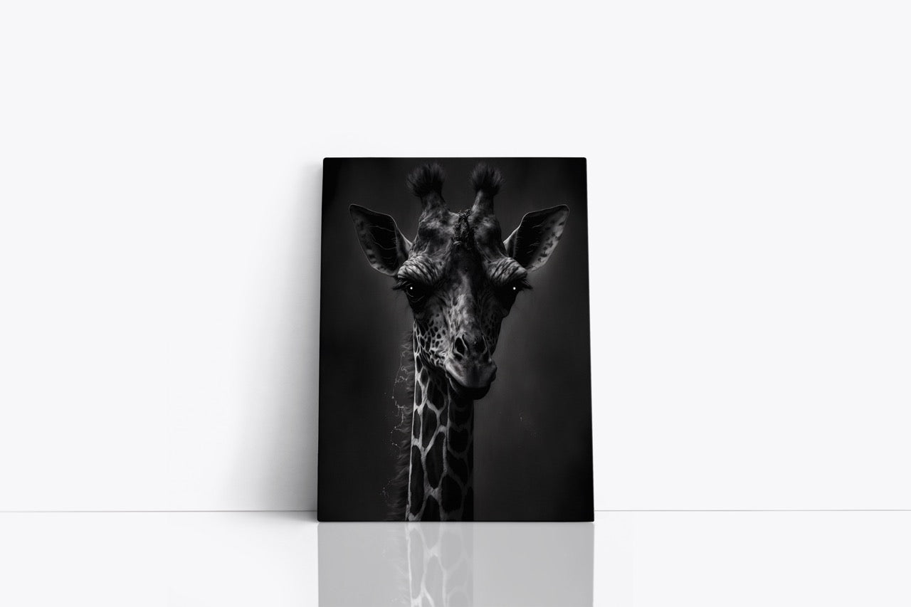Tablou Canvas Girafa În Alb Și Negru
