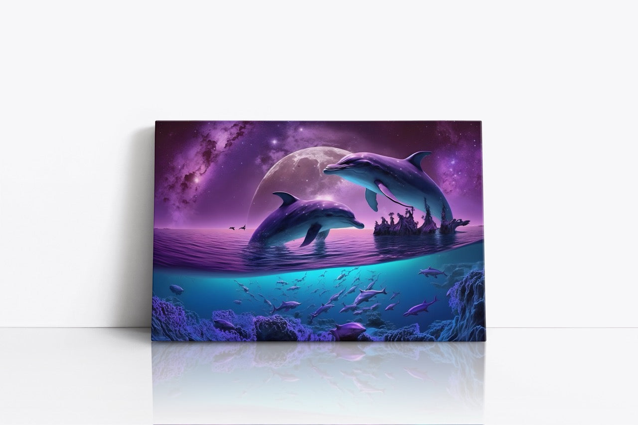 Tablou Canvas Delfini Îndrăgostiți