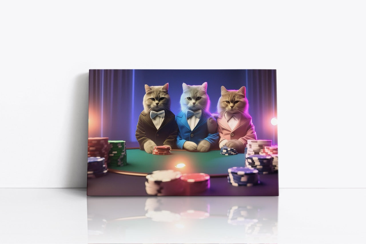Tablou Canvas Pisici La Poker